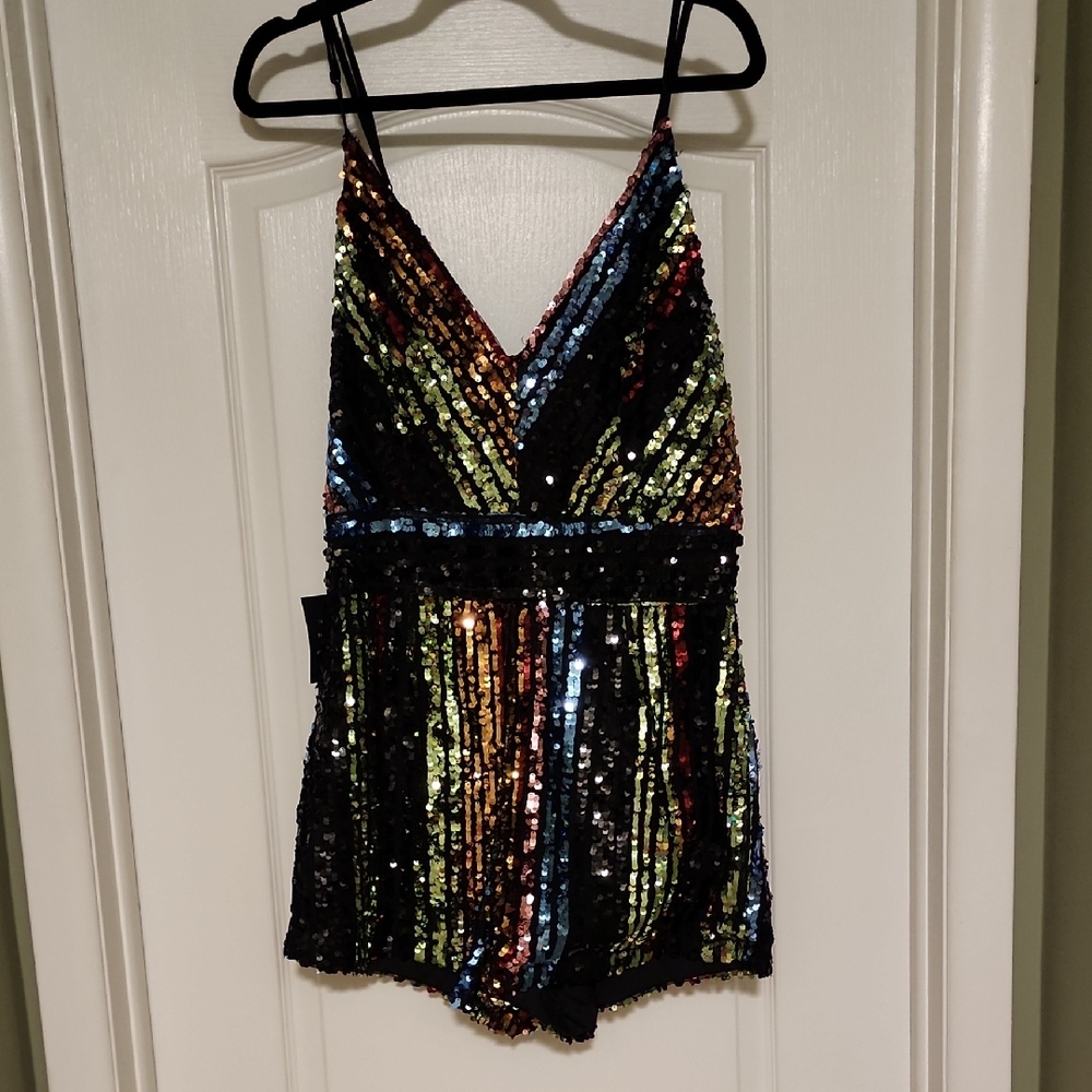 Charlotte Russe Multicolor Sequin Romper